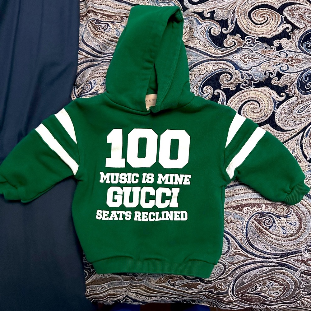 Toddler green Gucci hoodie